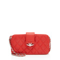 Chanel Calfskin CC Box Double Zip Clutch with Chain