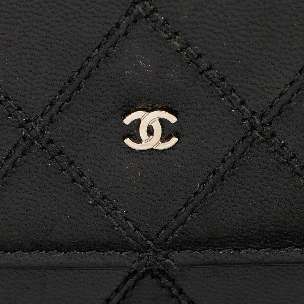 Chanel Calfskin Diamond Wild Stitch French Purse Wallet (SHF-snVzTa)