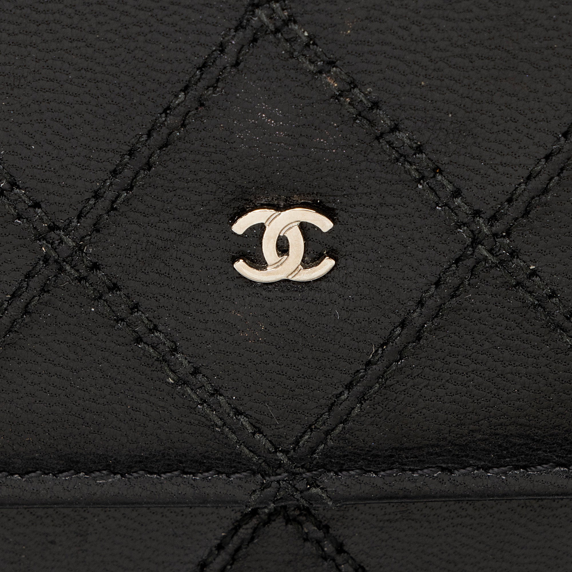 Chanel Calfskin Diamond Wild Stitch French Purse Wallet (SHF-snVzTa)