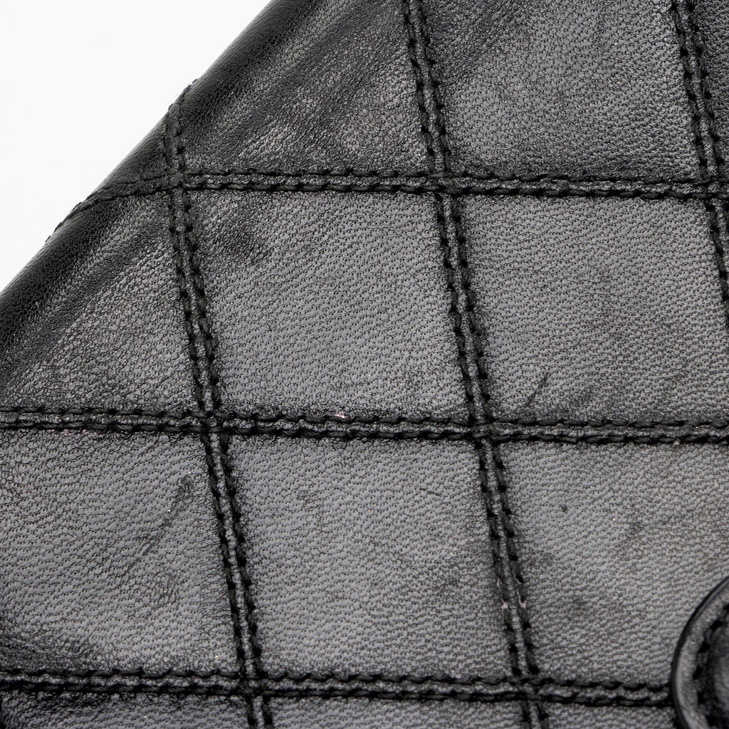 Chanel Calfskin Diamond Wild Stitch French Purse Wallet (SHF-snVzTa)