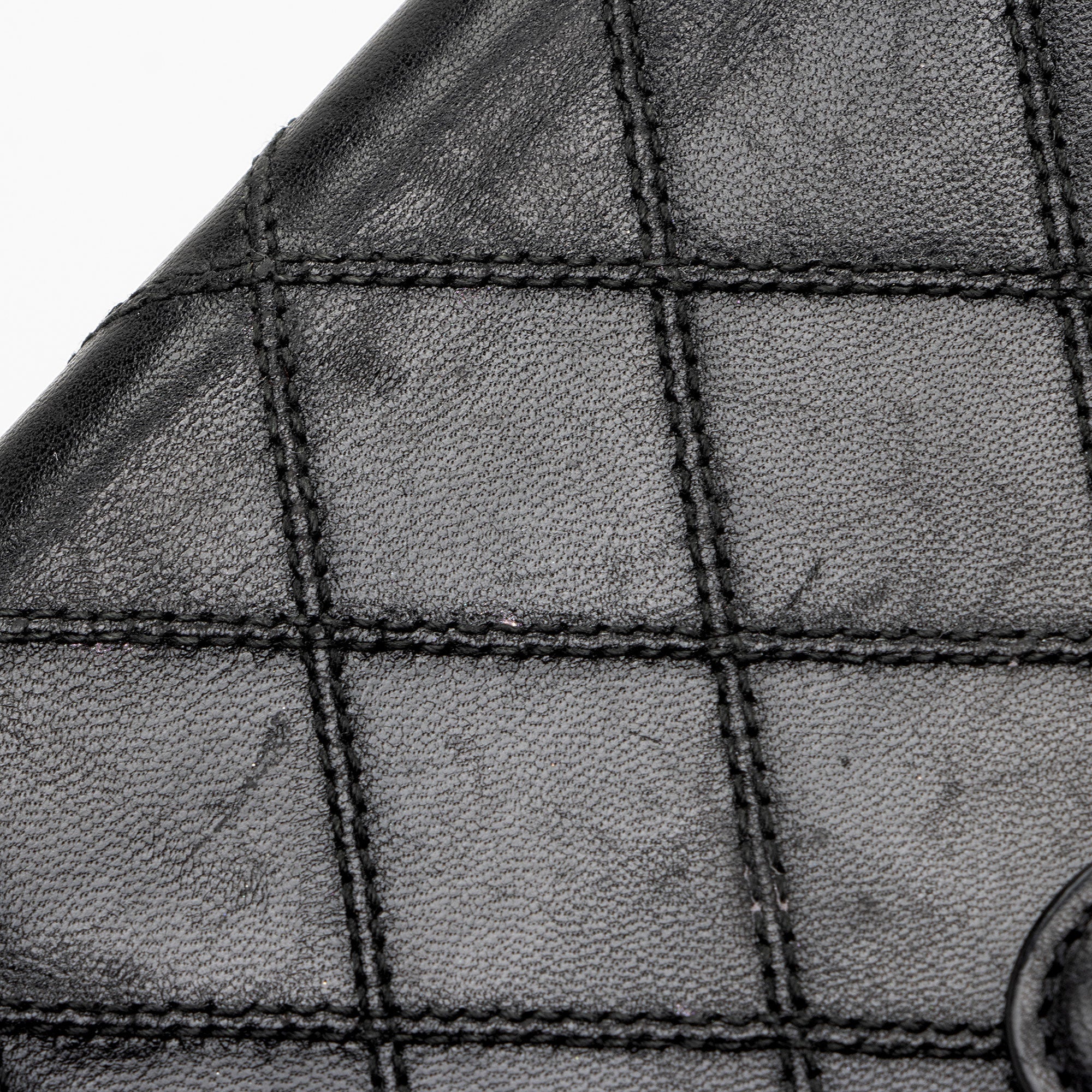 Chanel Calfskin Diamond Wild Stitch French Purse Wallet (SHF-snVzTa)