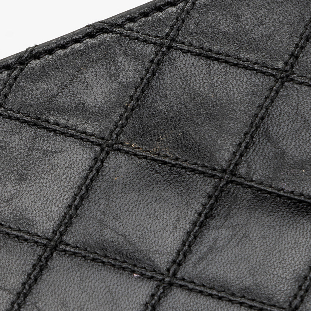 Chanel Calfskin Diamond Wild Stitch French Purse Wallet (SHF-snVzTa)