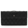 Chanel Calfskin Diamond Wild Stitch French Purse Wallet (SHF-snVzTa)