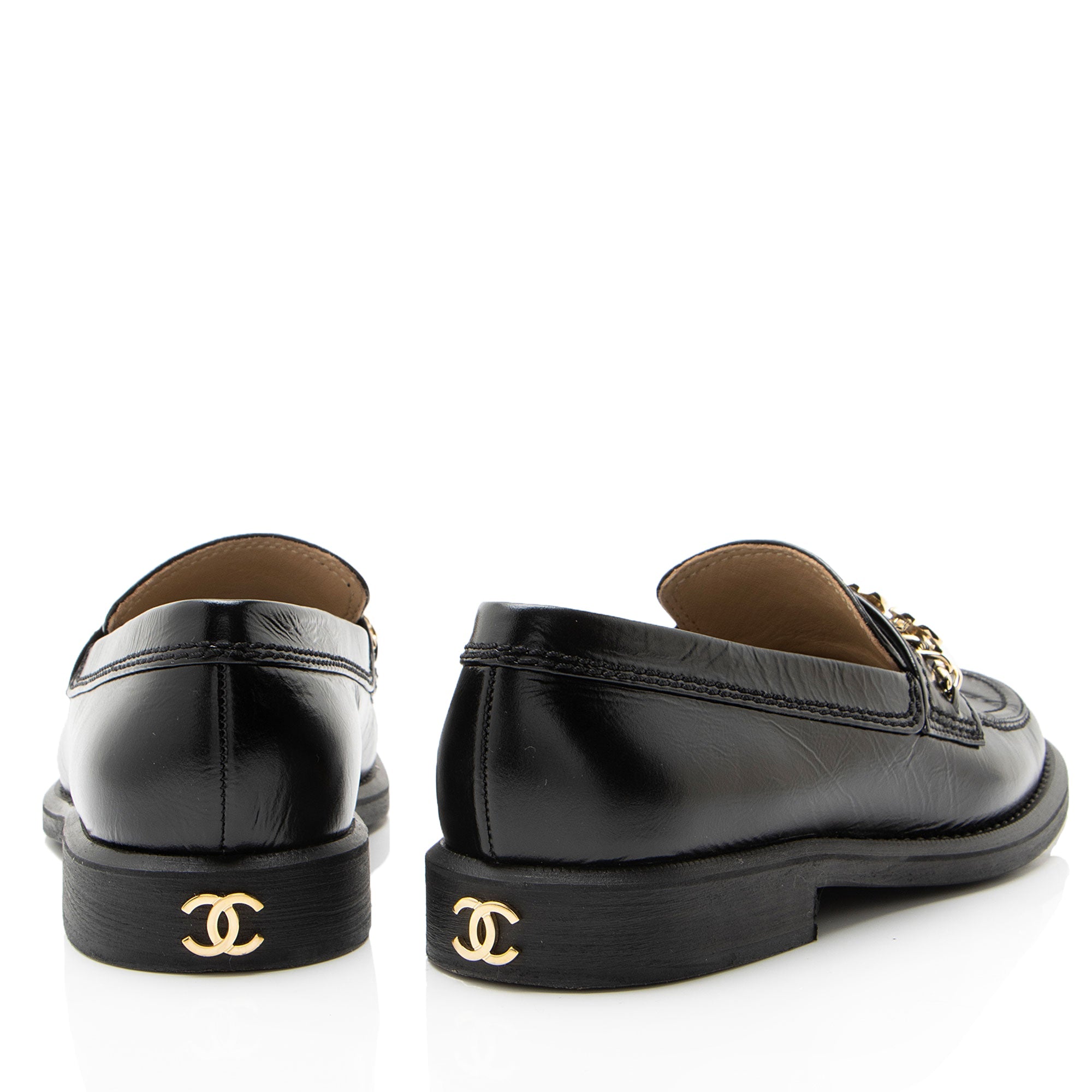 Chanel Calfskin Enamel Charms Loafers - Size 7 / 37