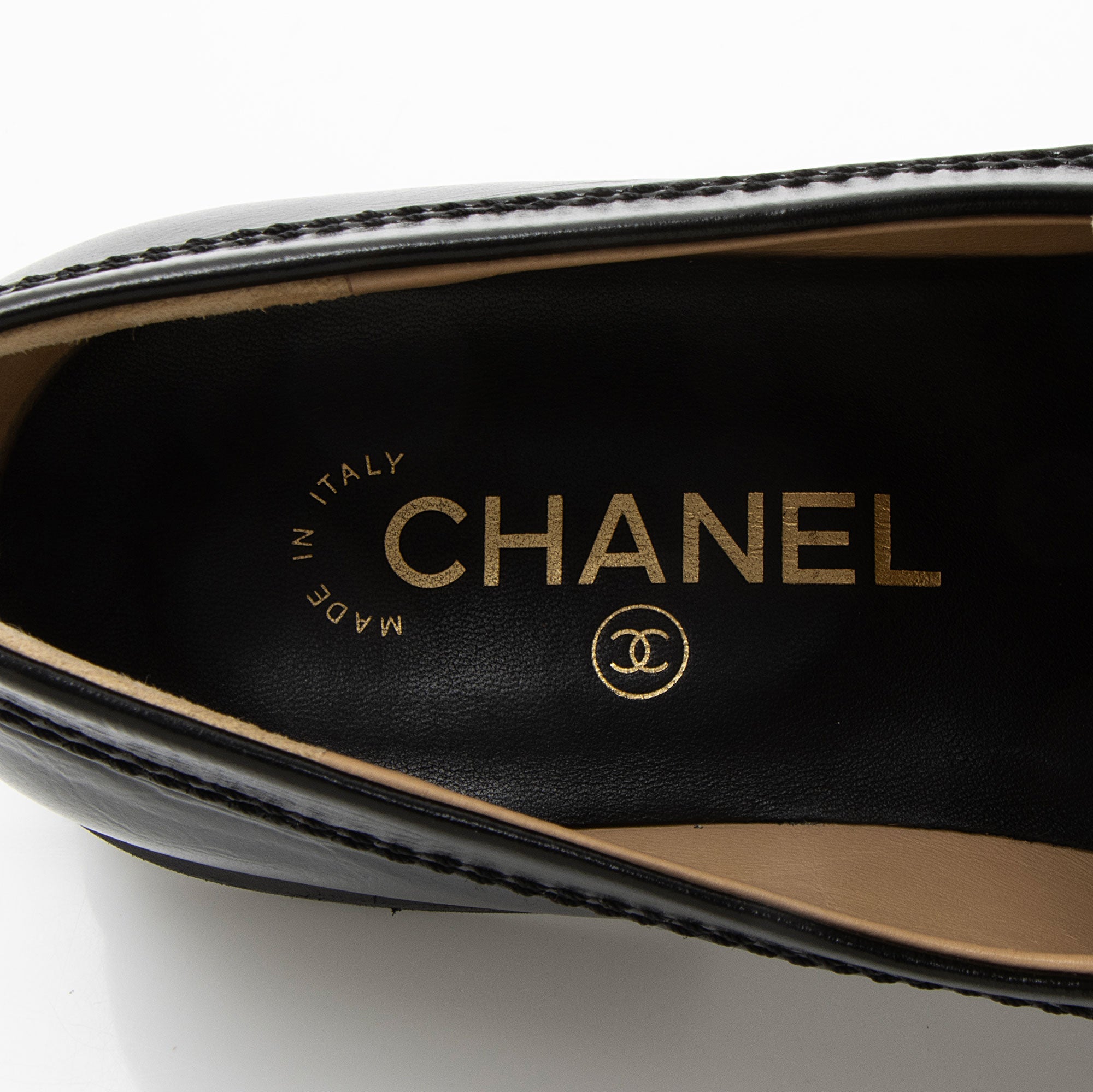 Chanel Calfskin Enamel Charms Loafers - Size 7 / 37