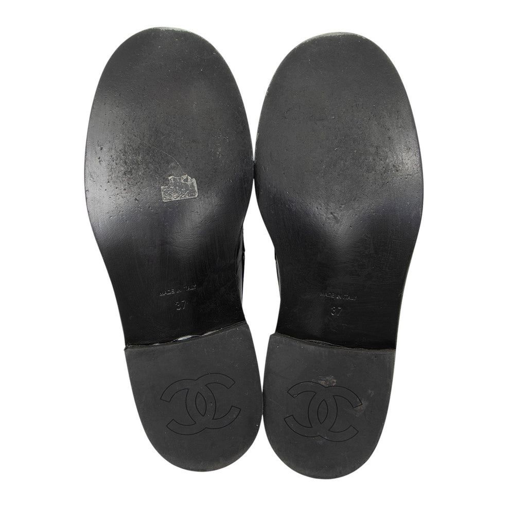 Chanel Calfskin Enamel Charms Loafers - Size 7 / 37