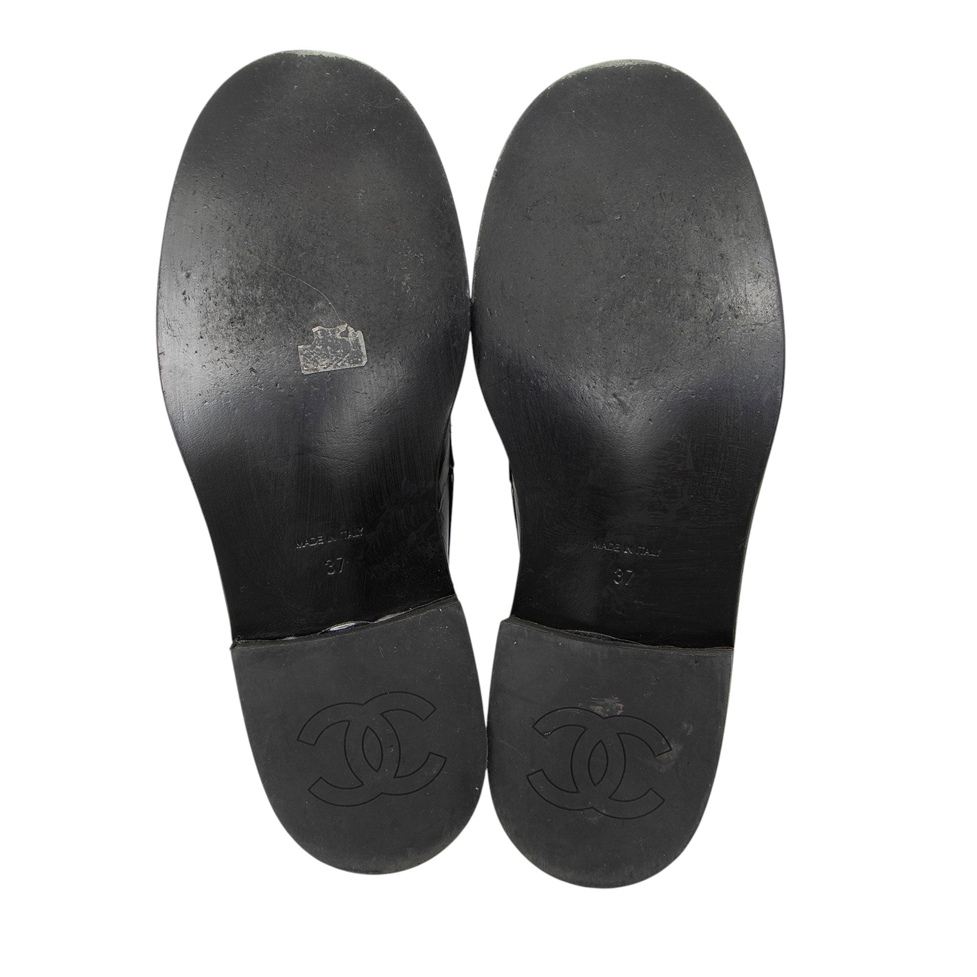 Chanel Calfskin Enamel Charms Loafers - Size 7 / 37
