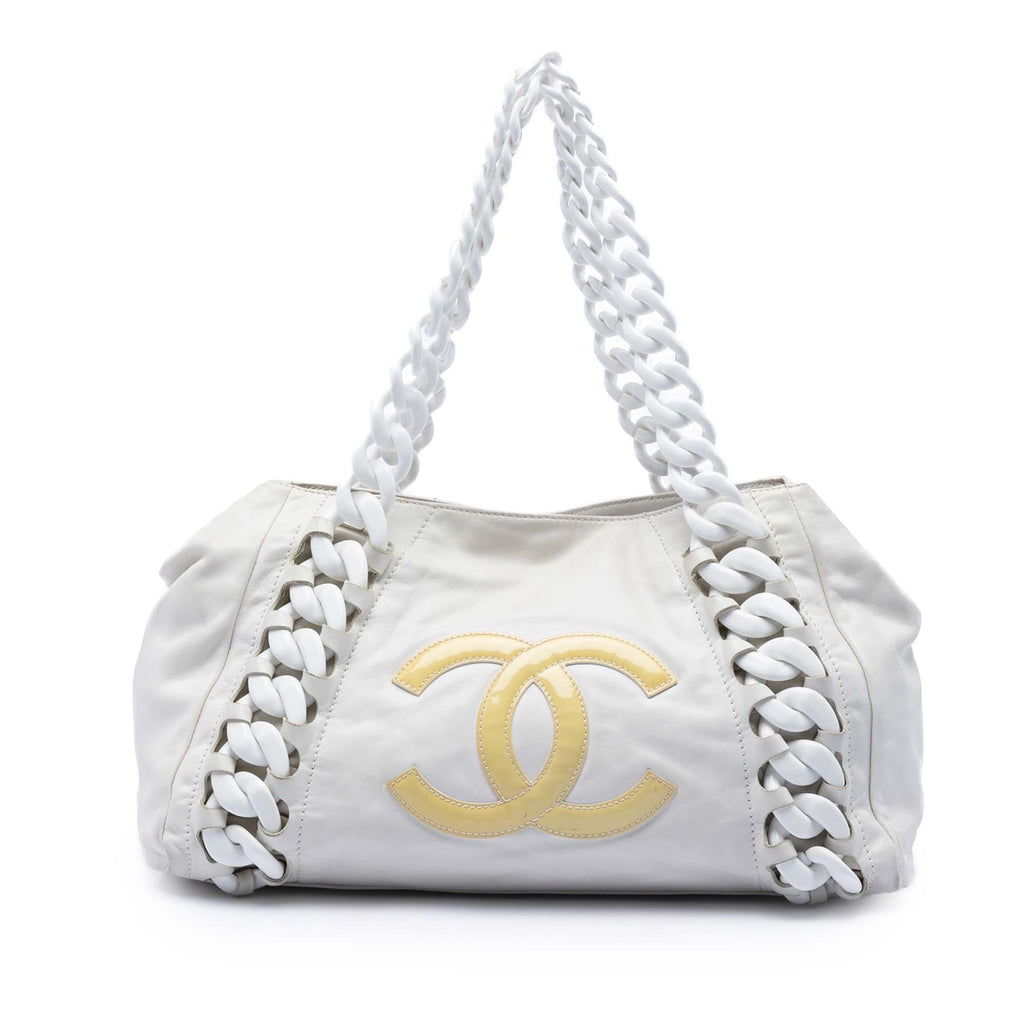 Chanel Calfskin Modern Chain Rhodoid East West Tote
