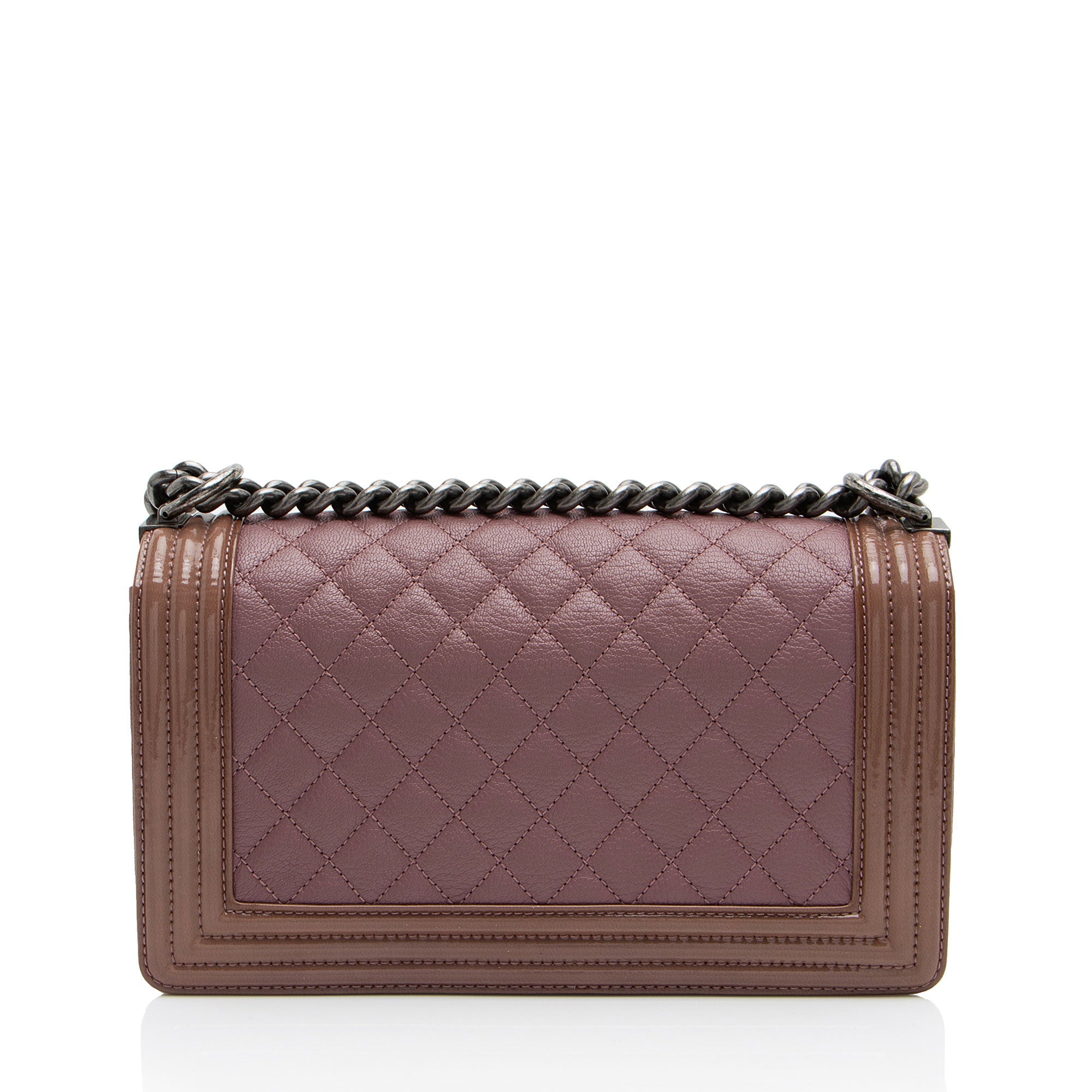 Chanel Calfskin Patent Old Medium Boy Bag