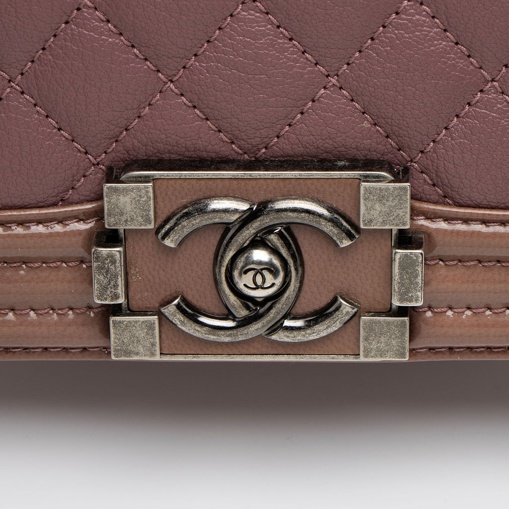 Chanel Calfskin Patent Old Medium Boy Bag