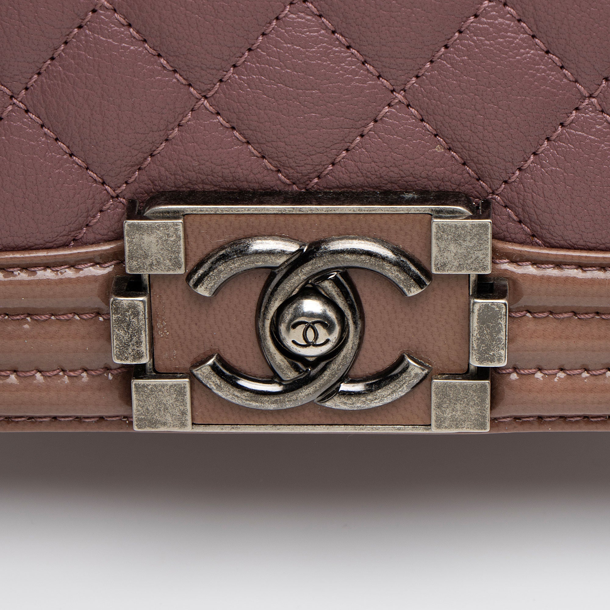 Chanel Calfskin Patent Old Medium Boy Bag