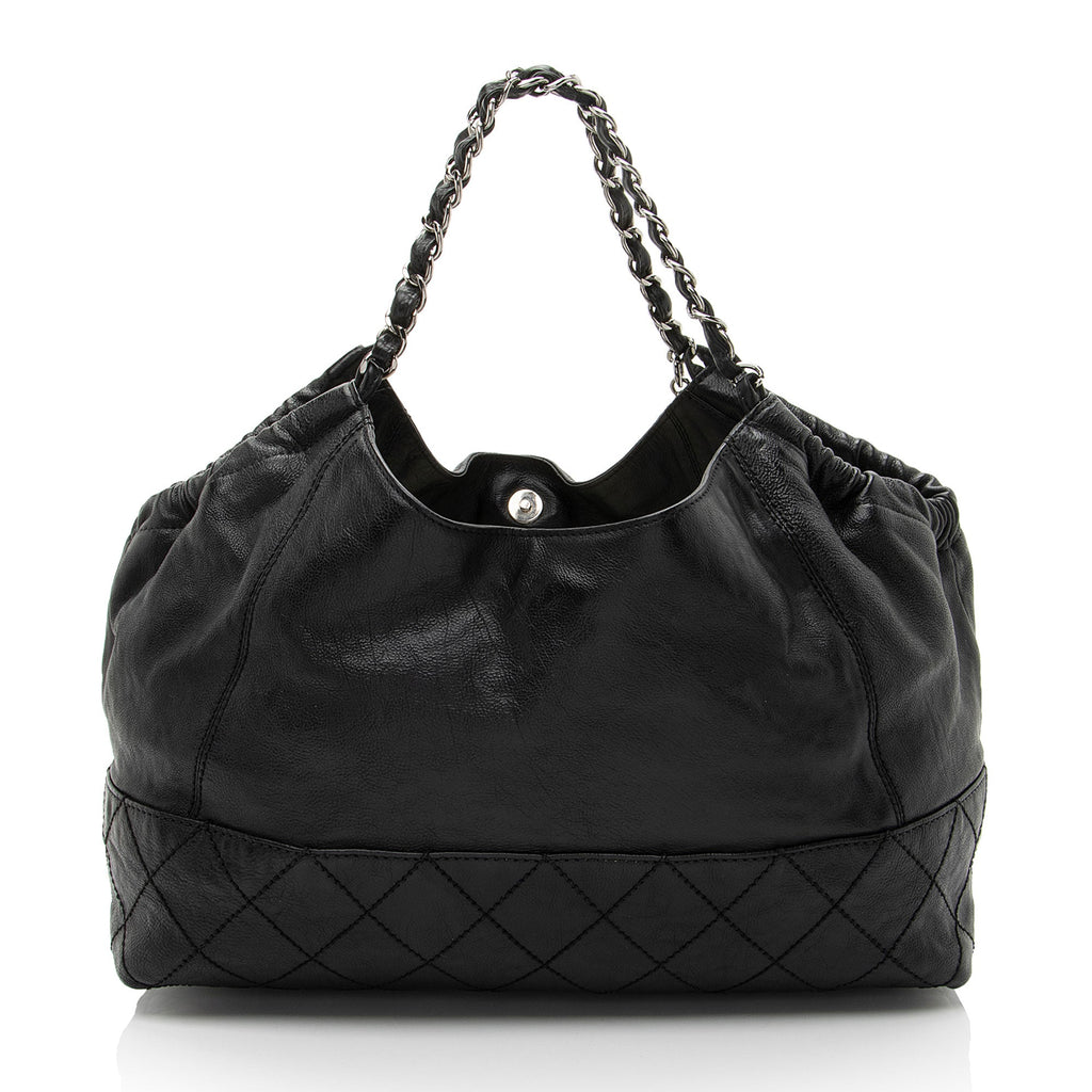 Chanel Calfskin Petit Cocos Cabas Shopper Tote