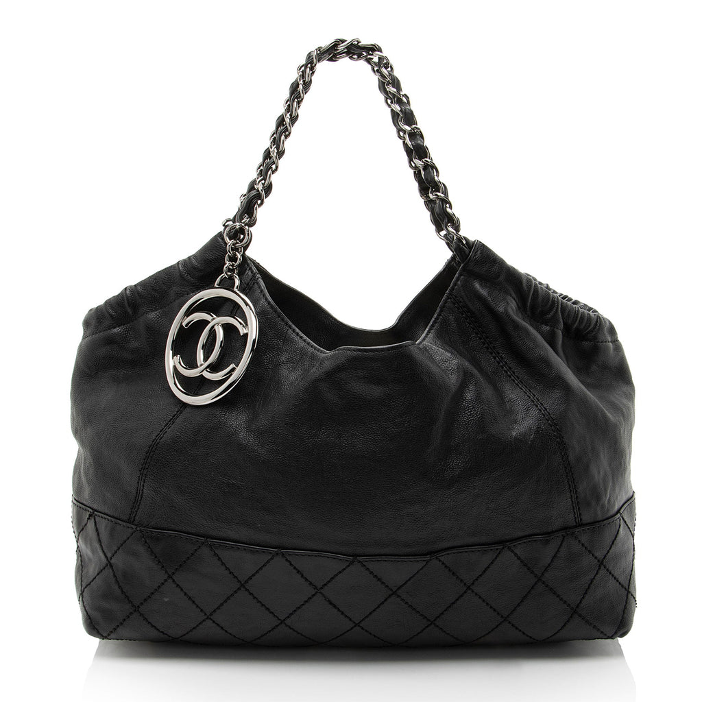Chanel Calfskin Petit Cocos Cabas Shopper Tote