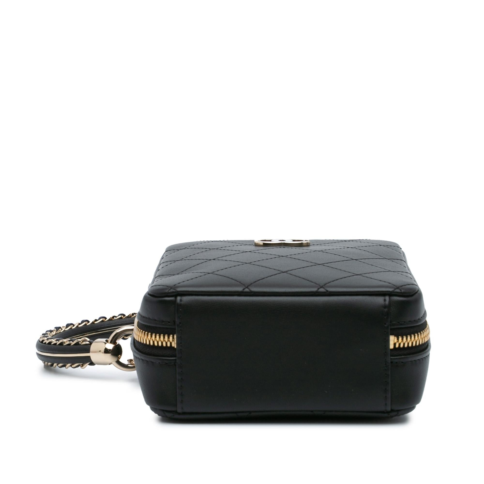 Chanel Calfskin Stitched Cup Of Tea Vanity Case