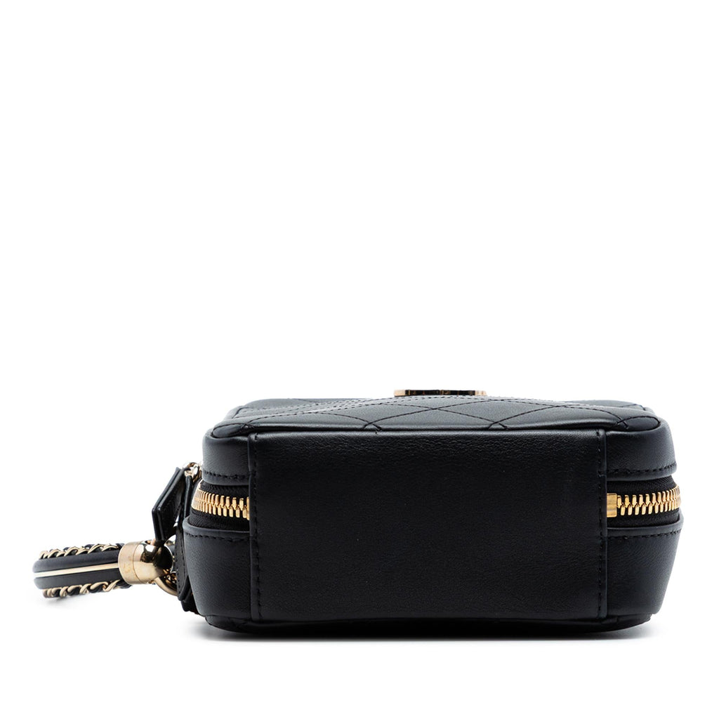 Chanel Calfskin Stitched Cup Of Tea Vanity Case