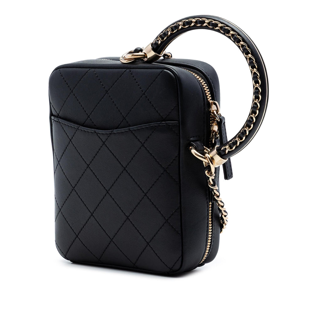 Chanel Calfskin Stitched Cup Of Tea Vanity Case