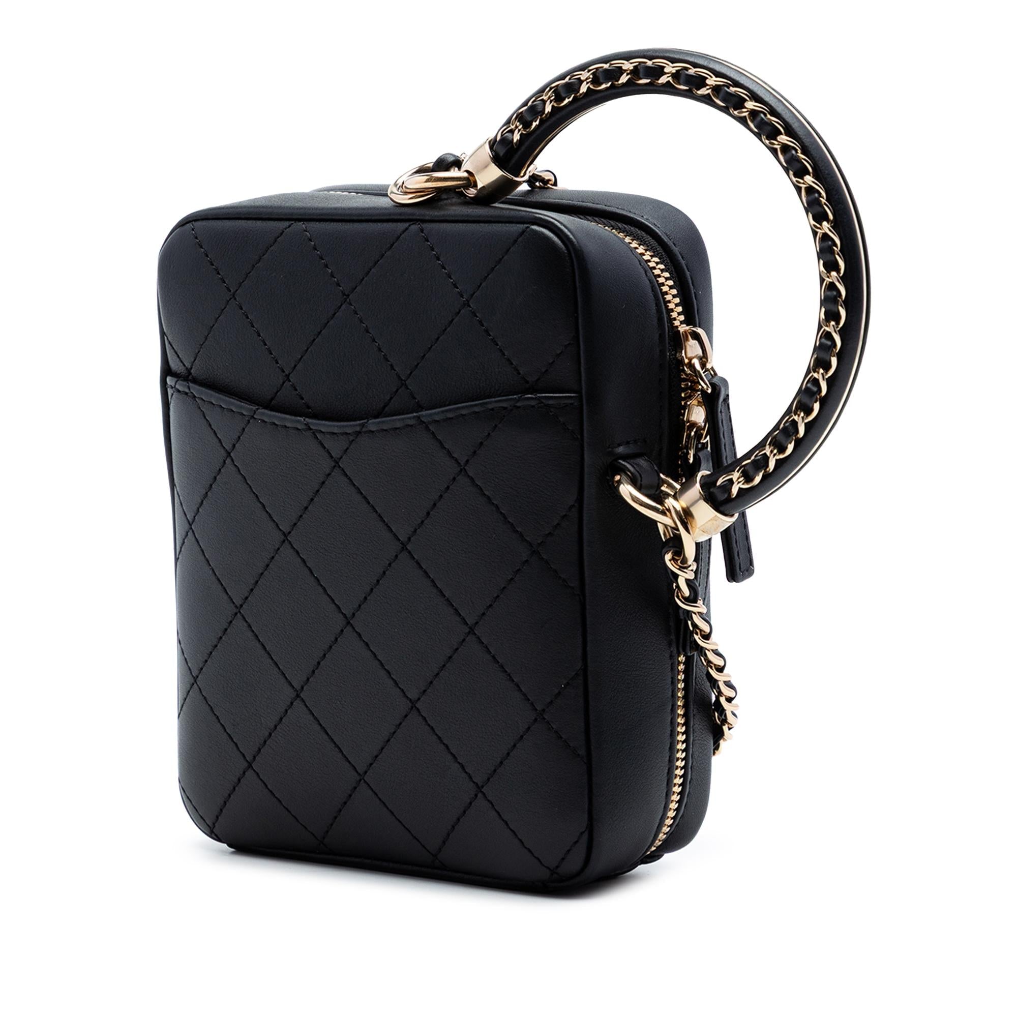Chanel Calfskin Stitched Cup Of Tea Vanity Case