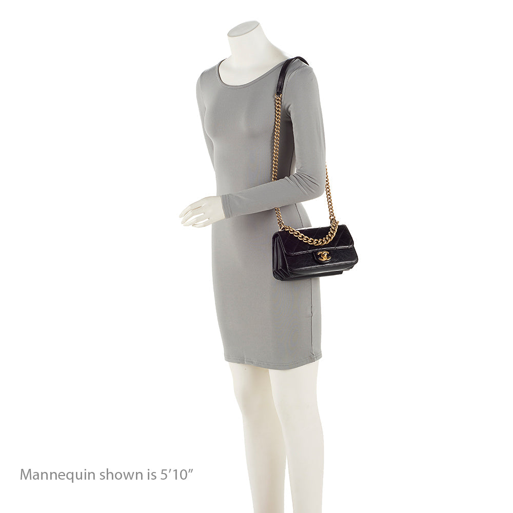 Chanel Calfskin Straight Line Mini Flap Bag