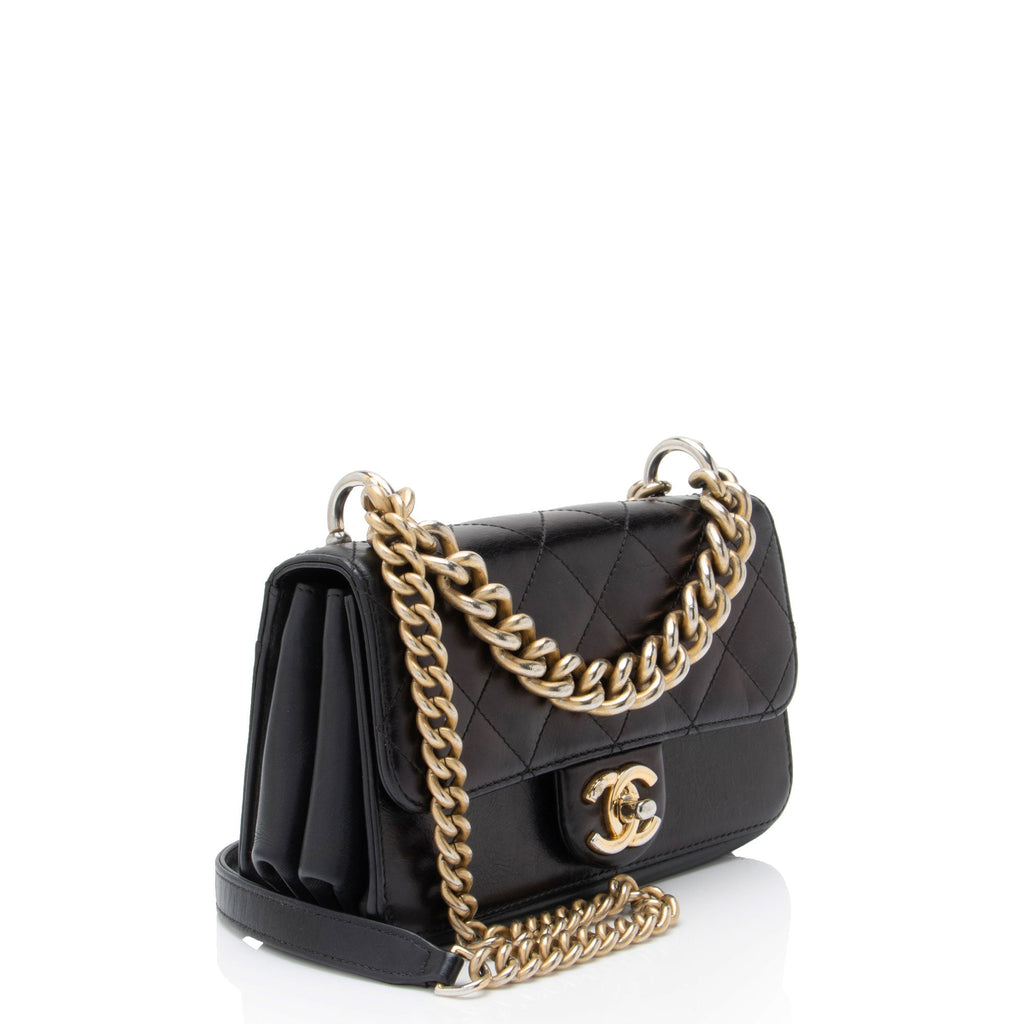 Chanel Calfskin Straight Line Mini Flap Bag