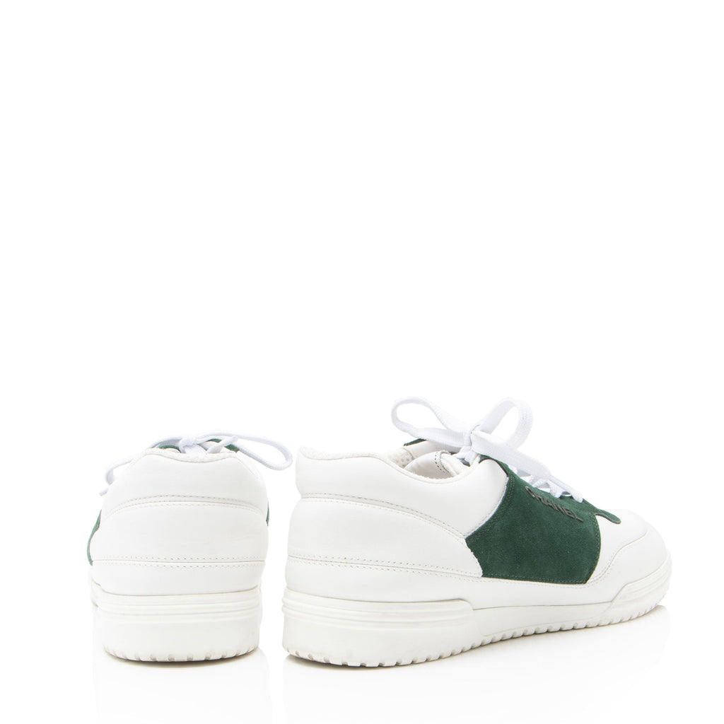 Chanel Calfskin Suede Logo Sneakers - Size 9.5 / 39.5