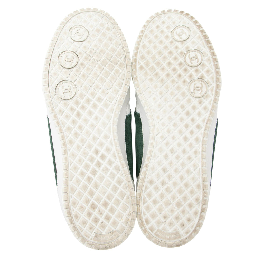 Chanel Calfskin Suede Logo Sneakers - Size 9.5 / 39.5