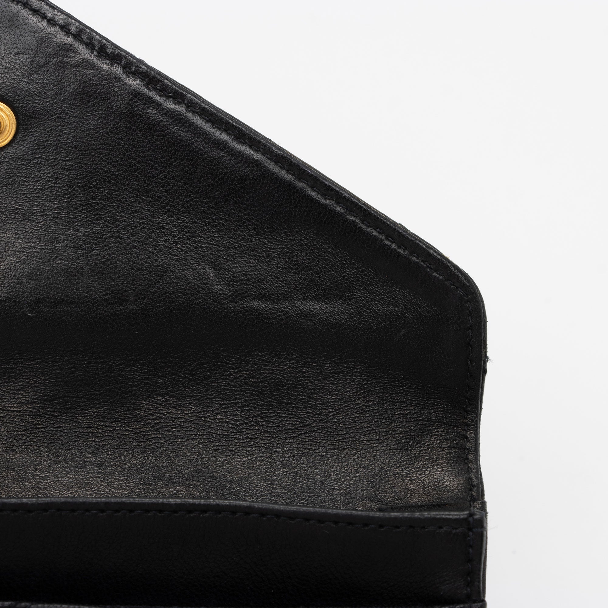 Chanel Calfskin Diamond Wild Stitch Envelope Wallet (SHF-pNxSvK)