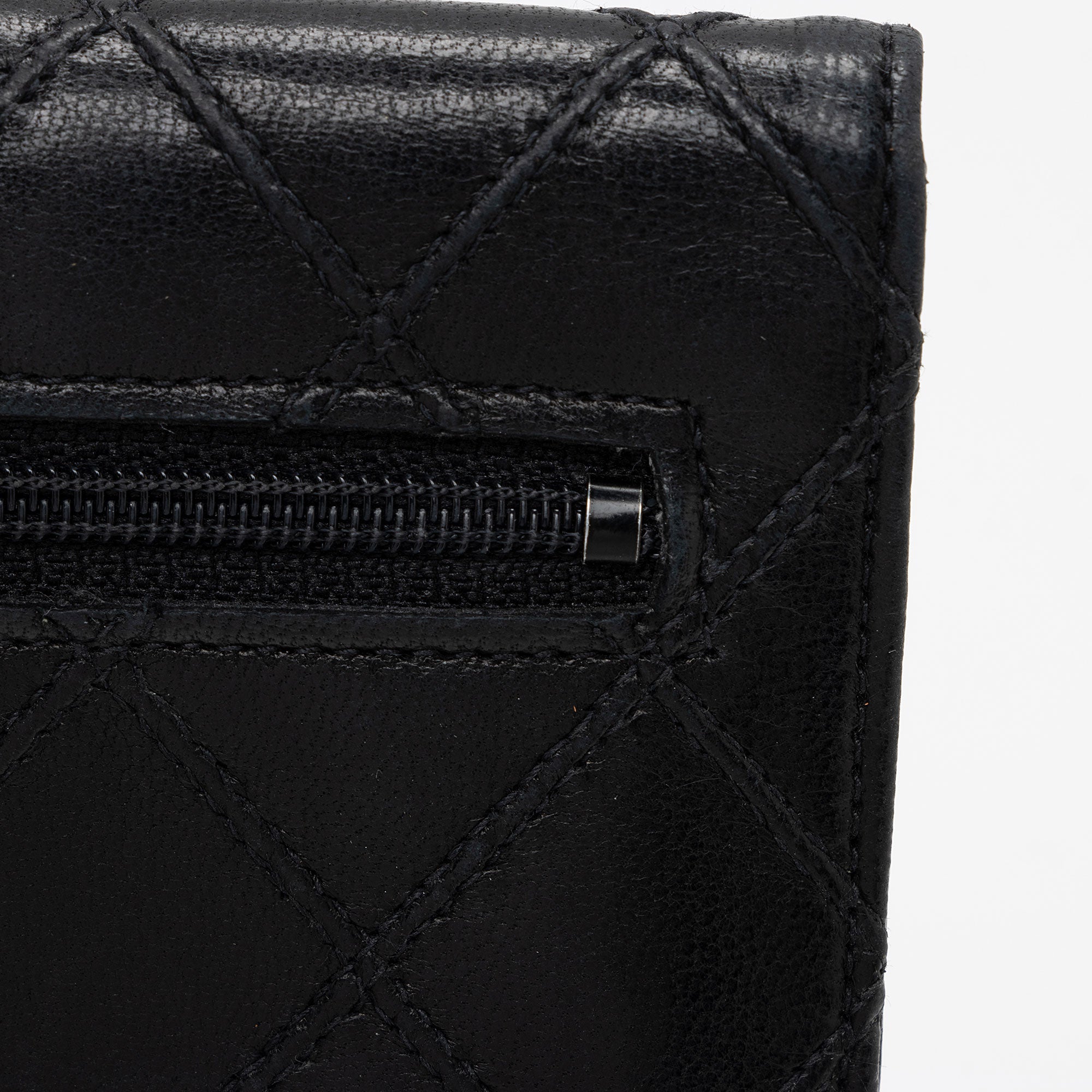 Chanel Calfskin Diamond Wild Stitch Envelope Wallet (SHF-pNxSvK)