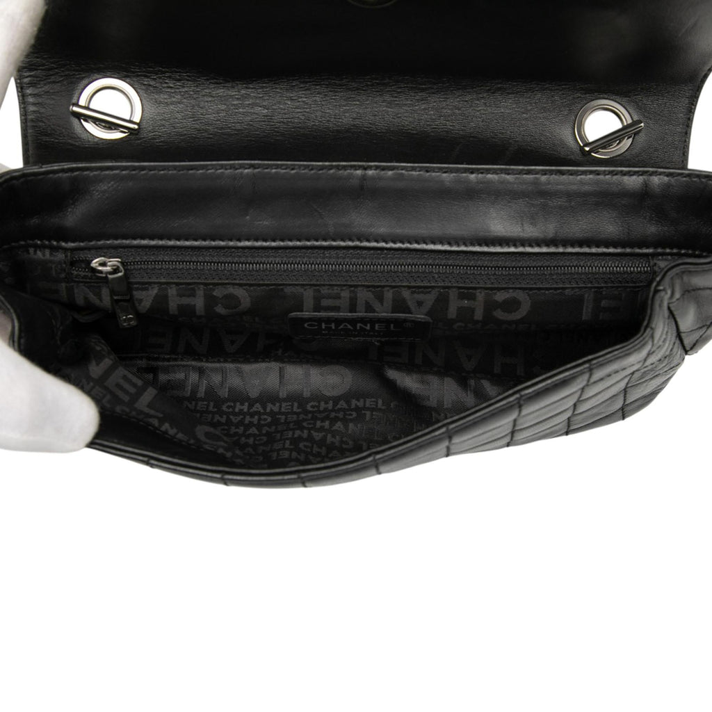 Chanel Camellia CC Choco Bar No 5 Lambskin Shoulder Bag