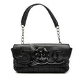 Chanel Camellia CC Choco Bar No 5 Lambskin Shoulder Bag