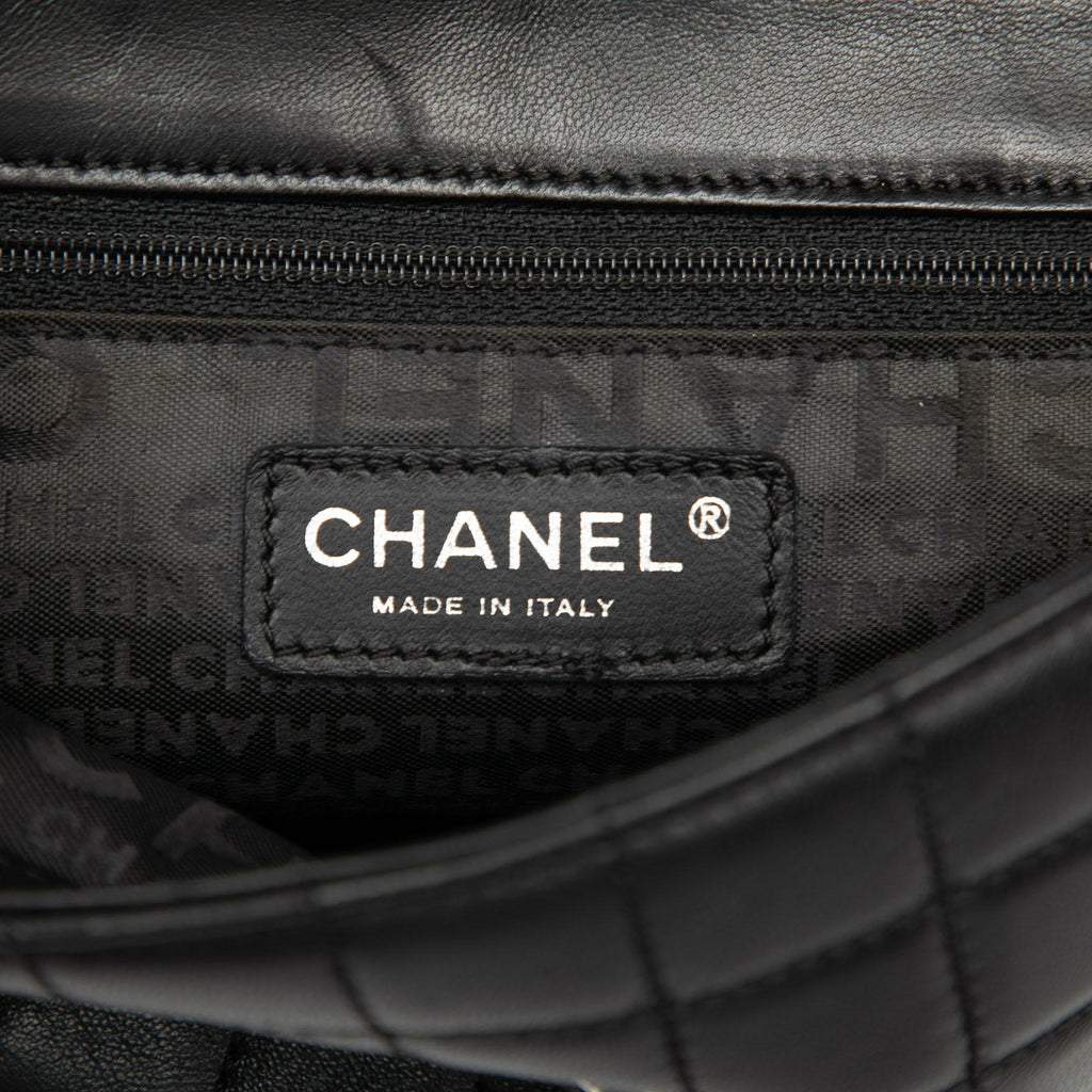 Chanel Camellia CC Choco Bar No 5 Lambskin Shoulder Bag