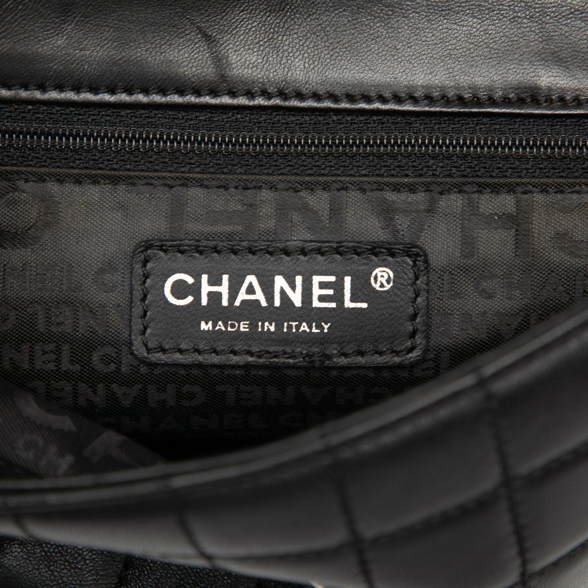 Chanel Camellia CC Choco Bar No 5 Lambskin Shoulder Bag