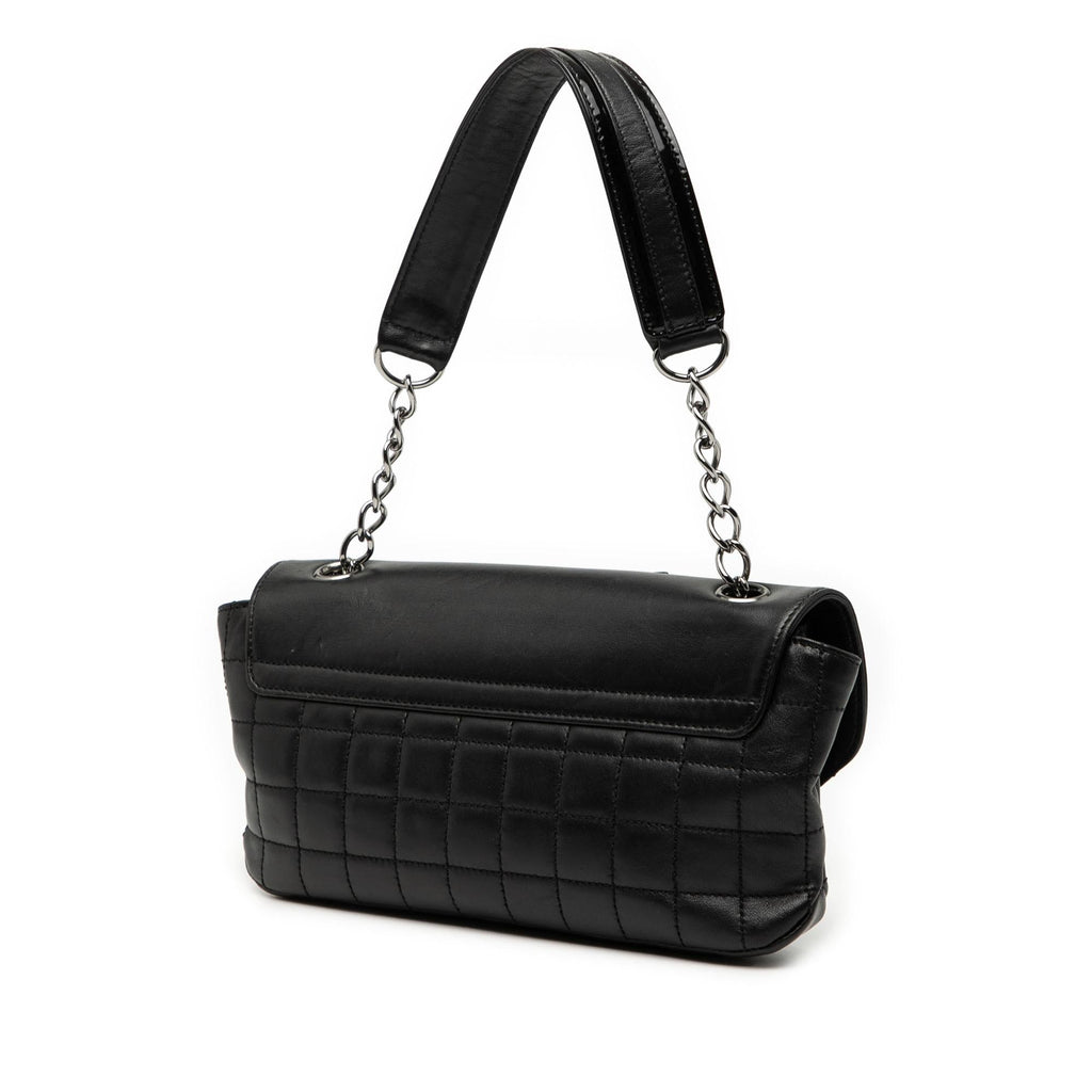 Chanel Camellia CC Choco Bar No 5 Lambskin Shoulder Bag