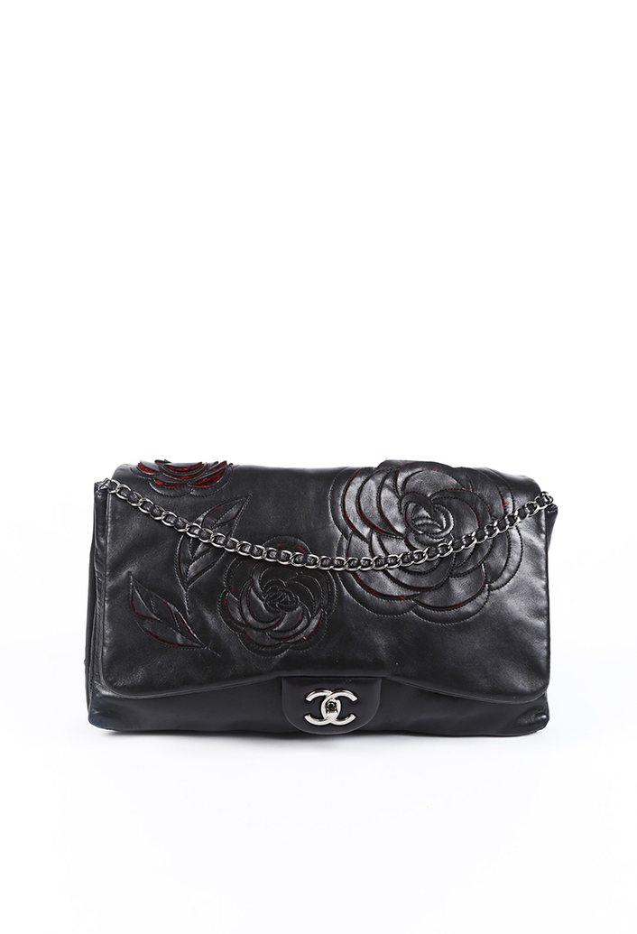 CHANEL PARIS SHANGHAI CAMELLIA FLAP BAG