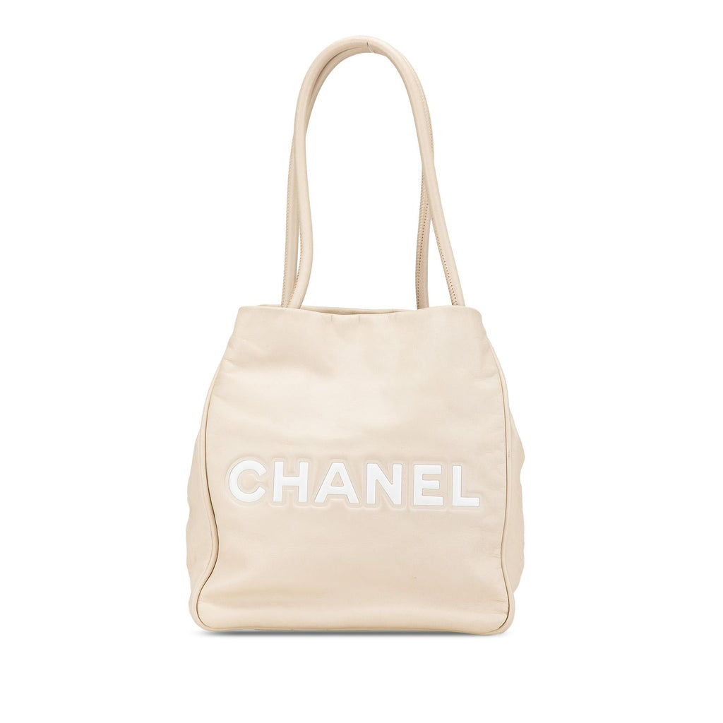 Chanel Camellia Lambskin Logo Tote