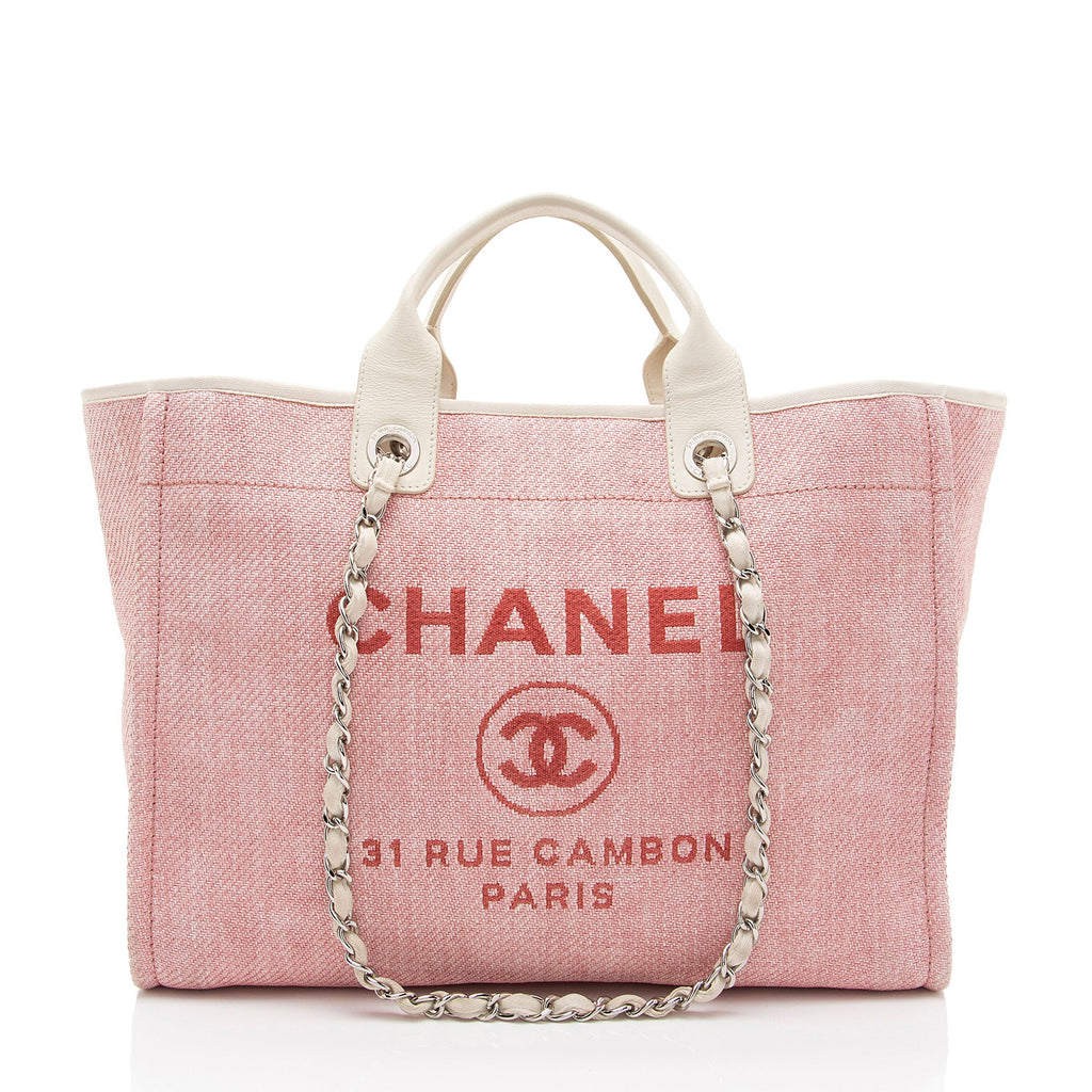 Chanel Woven Straw Deauville Medium Tote