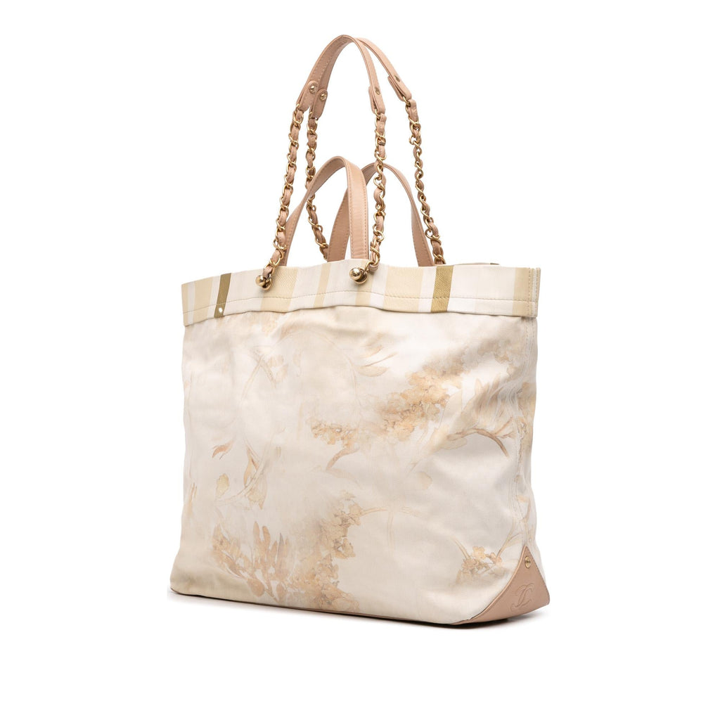 Chanel Canvas Floral Shopping Tote
