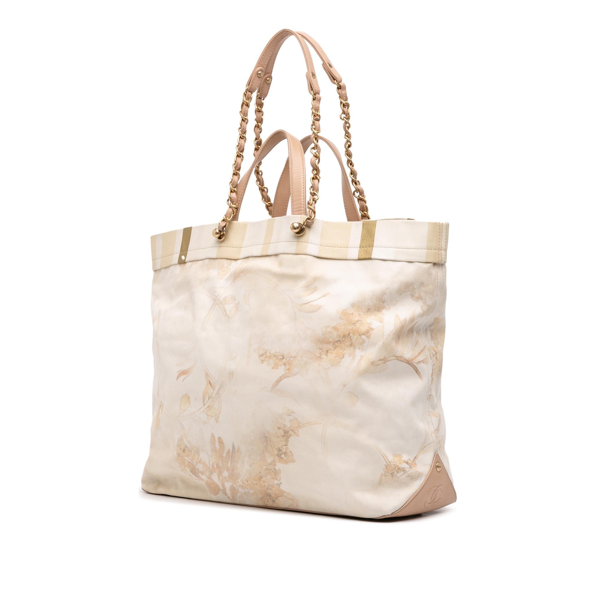 Chanel Canvas Floral Shopping Tote