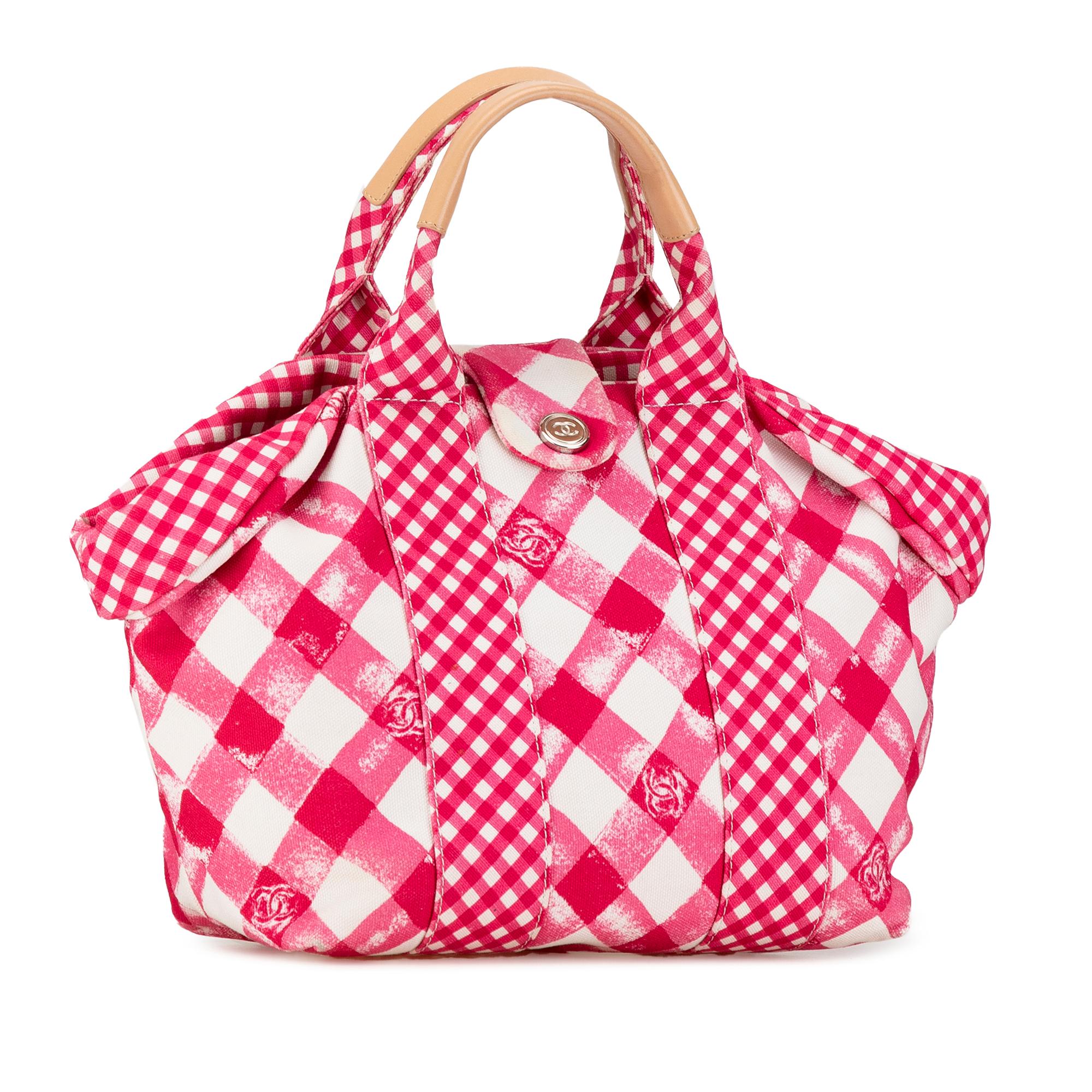Chanel Canvas Gingham Handbag (SHG-9EDbiZ)