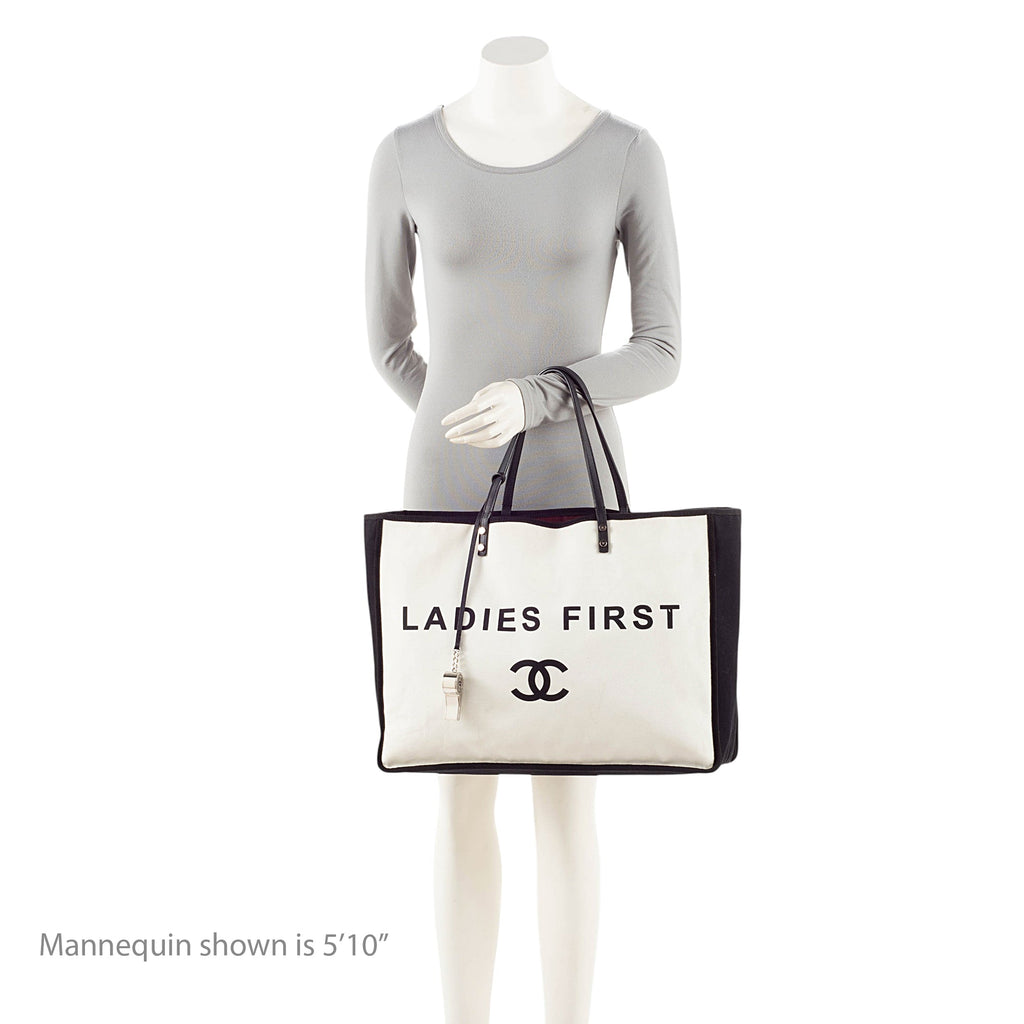 Chanel Canvas Let's Demonstrate Ladies First Shopper Tote