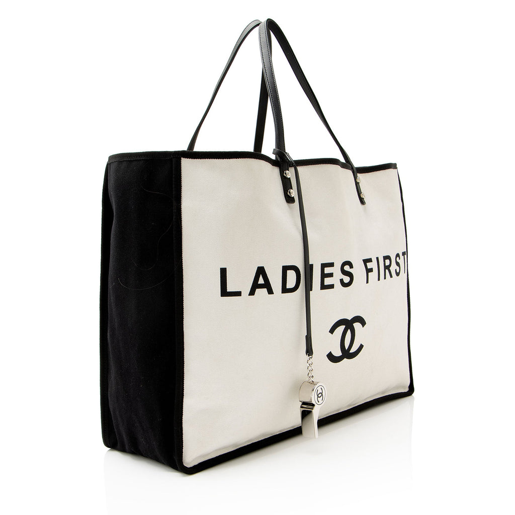 Chanel Canvas Let's Demonstrate Ladies First Shopper Tote