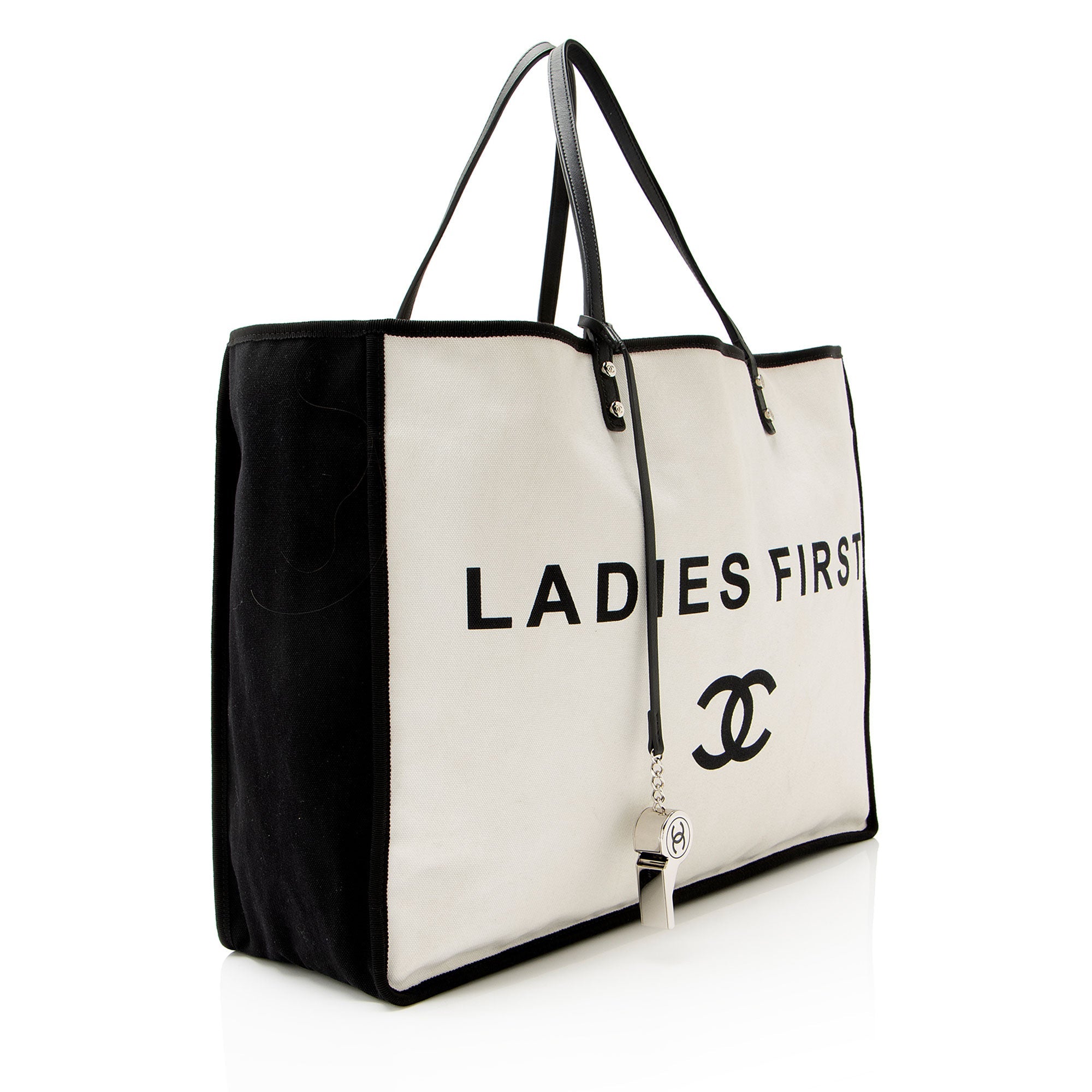 Chanel Canvas Let's Demonstrate Ladies First Shopper Tote
