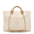 Chanel Canvas Pearl Deauville Medium Tote (SHF-Hmgrlc)