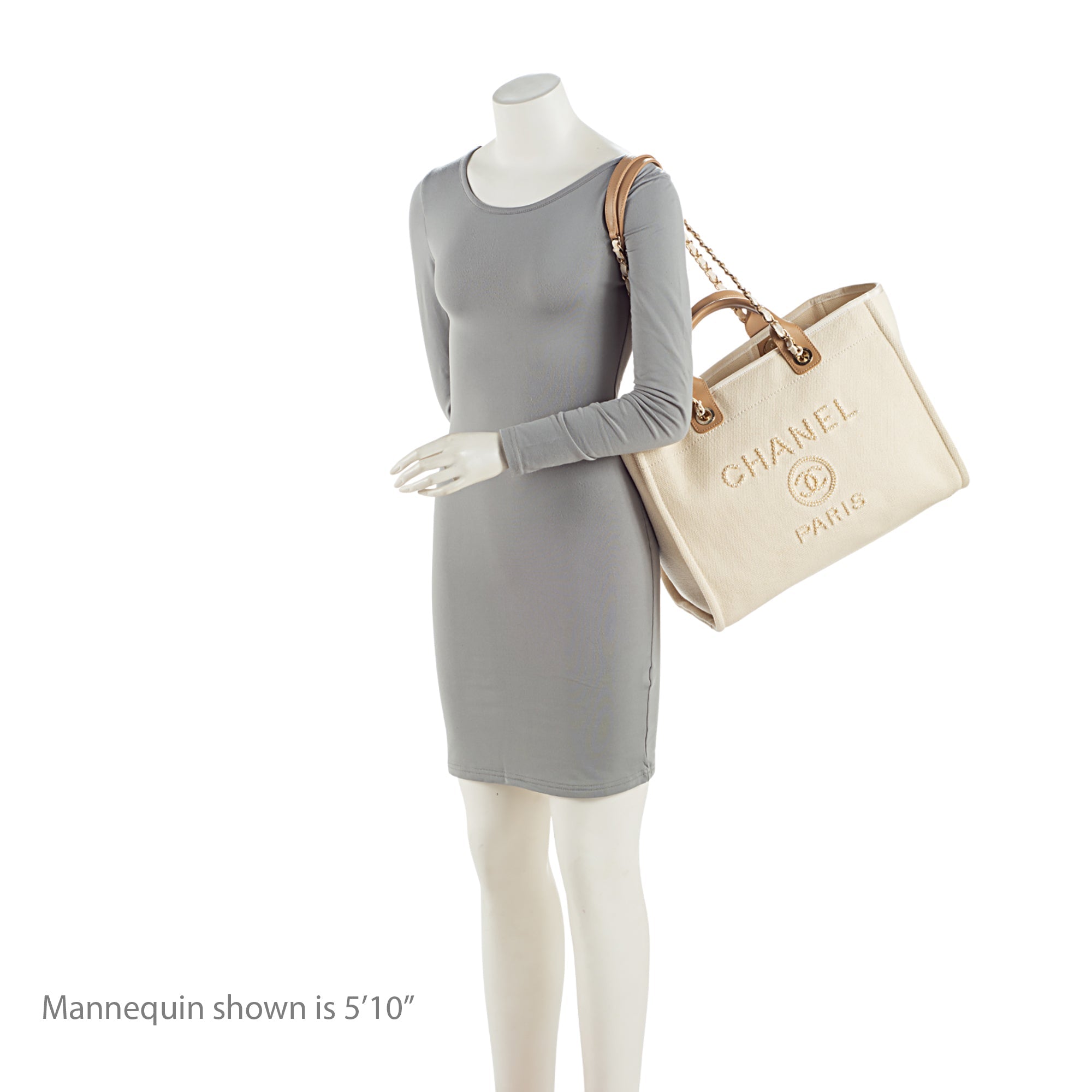 Chanel Canvas Pearl Deauville Medium Tote (SHF-Hmgrlc)