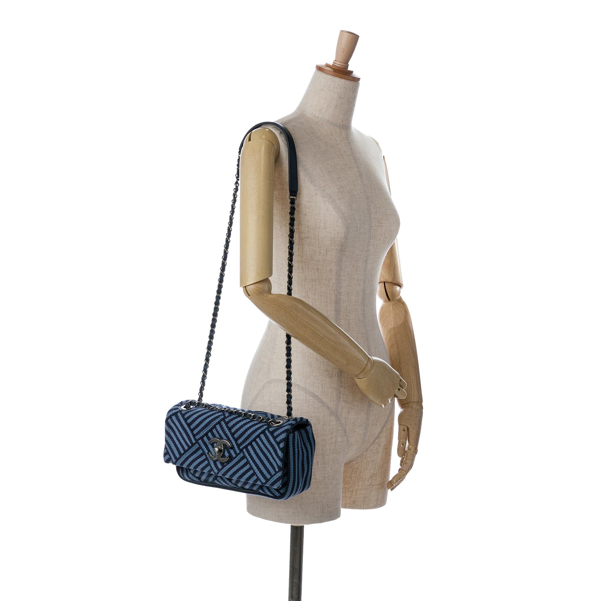 Chanel Canvas Stripe Flap Bag