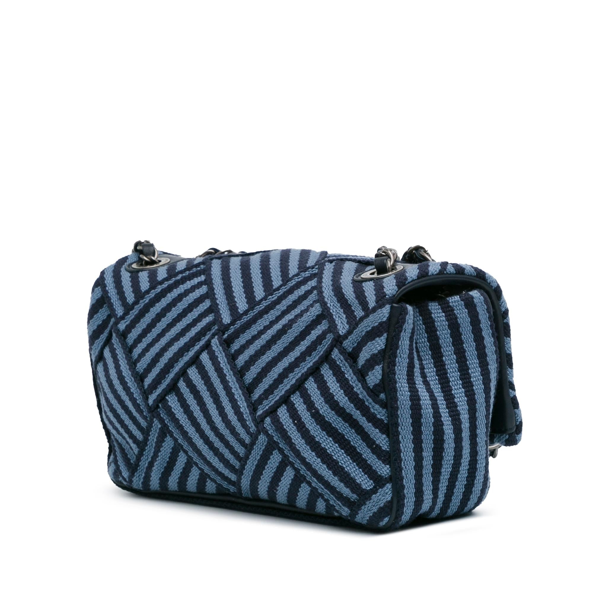 Chanel Canvas Stripe Flap Bag
