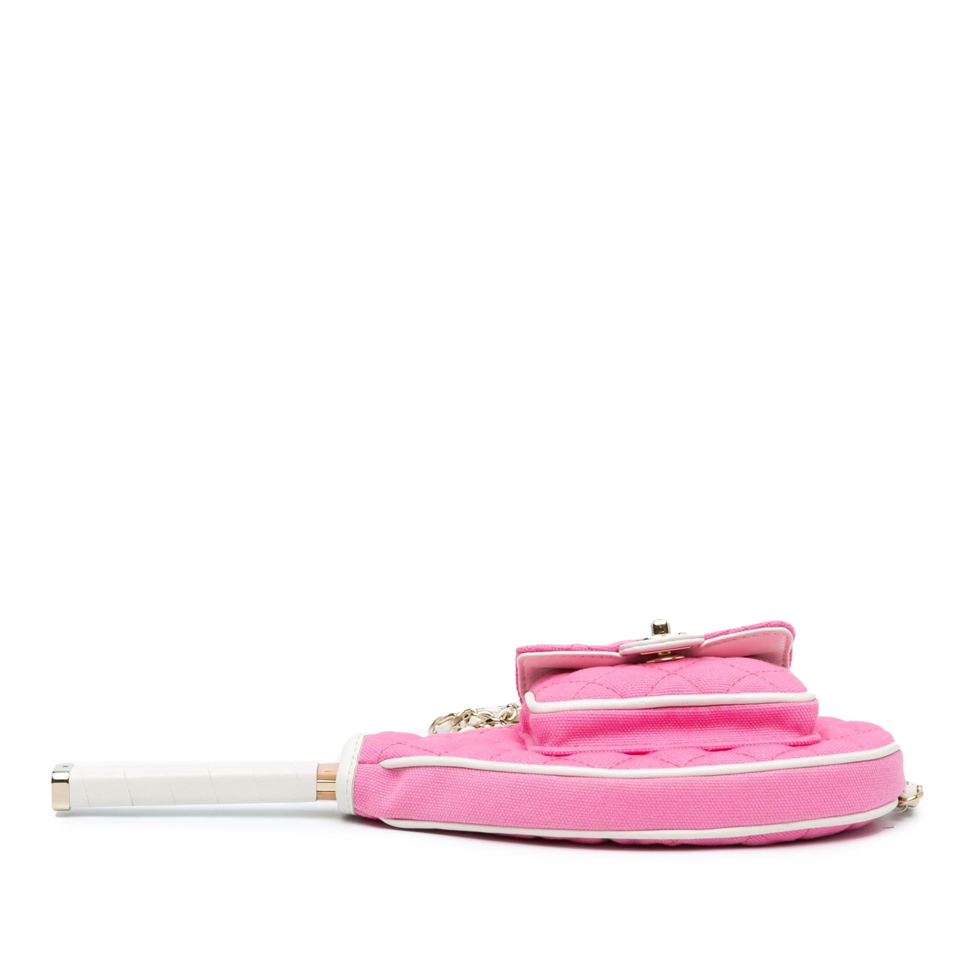 Chanel Canvas Tennis Racket Mirror and Crossbody Set (SHG-UFGDNQ)