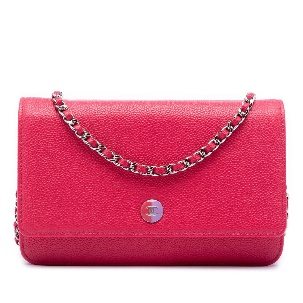 Chanel Caviar Bicolor CC Wallet On Chain