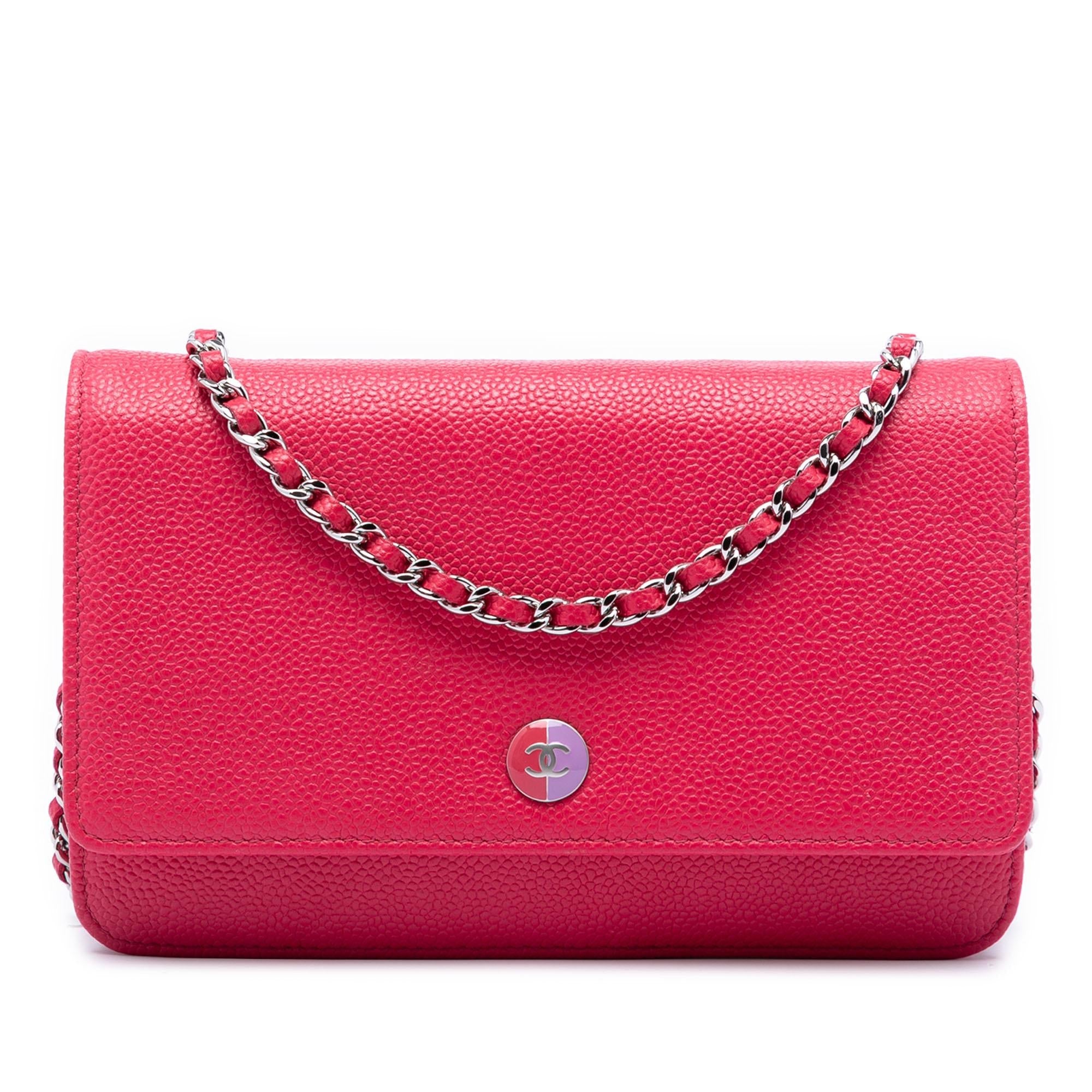 Chanel Caviar Bicolor CC Wallet On Chain