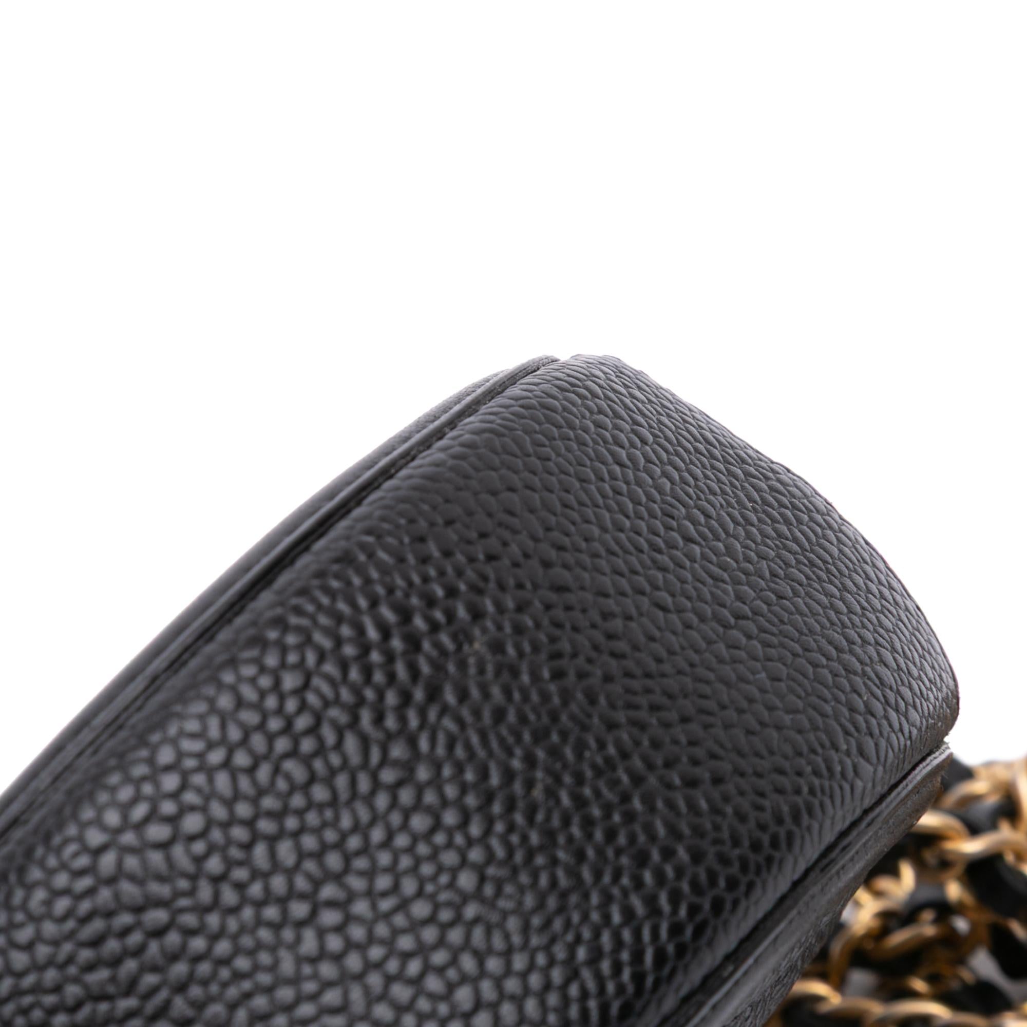 Chanel Caviar CC Filigree Round Clutch with Chain
