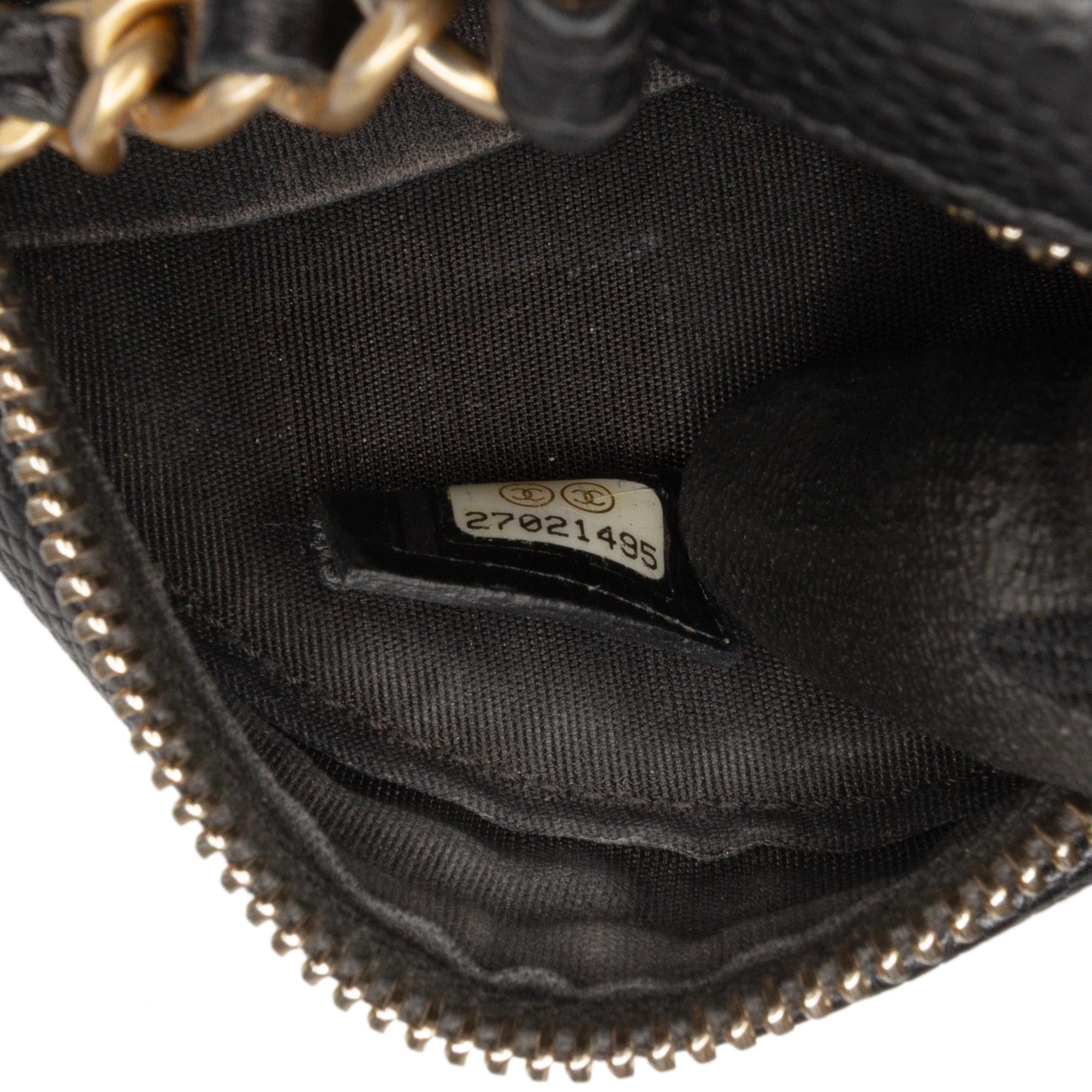 Chanel Caviar CC Filigree Round Clutch with Chain